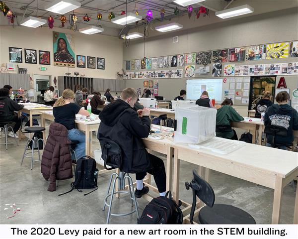 The 2020 Levy paid for a brand-new Art Room in the STEM Building.